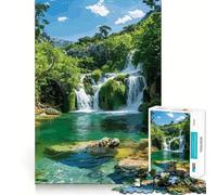 Puzzle de 1000 pièces représentant Un Paysage de Cascade Développe la mémoire,ludique et de qualité Professionnelle pour stimuler l'esprit (38x52cm)