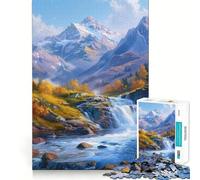Puzzle de 1000 pièces représentant Un Paysage de Cascade et de Montagne, idéal pour Les Adolescents Jouet Wise Think, Calme et Amusant, à Collectionner (38x52cm)