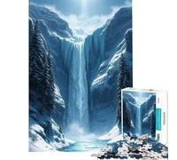 Puzzle de 1000 pièces représentant Un Paysage de Cascade gelée idéal pour Un Anniversaire ou Noël Décoration Parfaite Jouet à Monter soi-même à partir de 14 Ans (38x52cm)