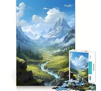 Puzzle de 1000 pièces représentant Un Paysage de Cascade,idéal pour Les Adolescents Détente et Stimulation intellectuelle Taille Uniforme,pièces précises,activité relaxante à Faire à l'intérieur