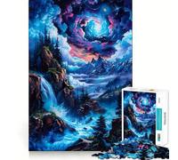 Puzzle de 1000 pièces représentant Un Paysage de Cascade Mystique pour Adultes Jeu intellectuel, Divertissement paisible, découpe précise Liste de souhaits du Père Noël (38x26cm)