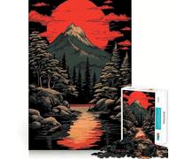 Puzzle de 1000 pièces représentant Un Paysage de Coucher de Soleil en Montagne, idéal pour Adultes Jeu intellectuel apaisant et décoratif Mural de qualité (50x75cm)