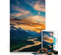 Puzzle de 1000 pièces représentant Un Paysage de Coucher de Soleil en Montagne, idéal pour Les Adolescents Think Toy, Un Jouet apaisant et Amusant, aux Lignes épurées et à Collectionner (38x26cm)