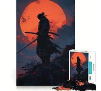 Puzzle de 1000 pièces représentant Un Paysage de Coucher de Soleil sur Le thème des samouraïs, idéal pour Adultes Jeu de réflexion Anti-anxiété, pièce de Collection aux découpes soignées (38x52cm)