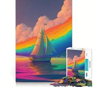 Puzzle de 1000 pièces représentant Un Paysage de Coucher de Soleil sur Un voilier idéal pour Les Adultes Stimule la mémoire favorise Le Jeu en Groupe et Offre Un Cadeau élégant aux Bords Nets