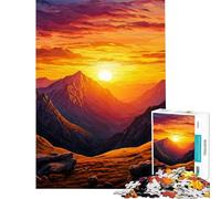 Puzzle de 1000 pièces représentant un paysage de coucher de soleil sur une montagne Art numérique stimulant à compléter Jeu éducatif impossible à réaliser pour les 14 ans et plus Jeu de puzzle proposé