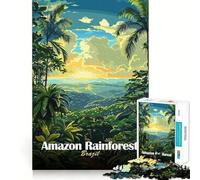 Puzzle de 1000 pièces représentant Un Paysage de la forêt amazonienne brésilienne,idéal pour Adultes Jeu Stimulant l'esprit,pièces précises et sans Couture,activité relaxante à Faire en Groupe