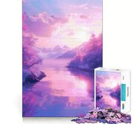 Puzzle de 1000 pièces représentant Un Paysage de lac Pastel, idéal pour Les Adolescents Jeu intellectuel, détente et Bien-être Découpe de qualité Cadeau de Saison (38x26cm)