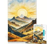 Puzzle de 1000 pièces représentant Un Paysage de Montagne au Lever du Soleil idéal pour Les Adolescents Un Jeu Intelligent Un Passe-Temps à la Maison Une découpe précise et Un Cadeau attentionné