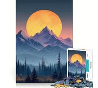 Puzzle de 1000 pièces représentant Un Paysage de Montagne avec Pleine Lune, idéal pour Adultes et Adolescents Un Jeu de réflexion apaisant et Amusant, Un Cadeau mémorable aux Bords Nets (50x75cm)
