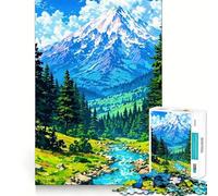 Puzzle de 1000 pièces représentant Un Paysage de Montagne avec rivière et forêt, idéal pour Les Adolescents Think Toy, Un Jouet apaisant et Amusant, aux Lignes épurées et à Collectionner (38x26cm)