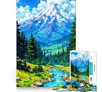 Puzzle de 1000 pièces représentant Un Paysage de Montagne avec rivière et forêt idéal pour Les Adolescents Jeu de logique et d'adresse à Partager Décoration Murale Amusante et Facile à découper