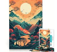 Puzzle de 1000 pièces représentant Un Paysage de Montagne avec rivière, idéal pour Les Adolescents, pour améliorer Leur mémoire, Un Loisir Calme et précis, Cadeau d'anniversaire (50x75cm)