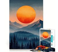 Puzzle de 1000 pièces représentant Un Paysage de Montagne avec Soleil et Arbres idéal pour Les Adolescents pour renforcer Leur mémoire se détendre à la Maison Bords Nets et Cadeau précieux (38x26cm)