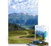 Puzzle de 1000 pièces représentant Un Paysage de Montagne avec Un Chemin sinueux, idéal pour Adultes Jeu de logique et de détente Bords Lisses Cadeau Original (50x75cm)