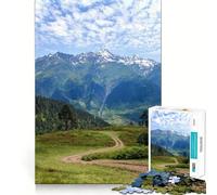 Puzzle de 1000 pièces représentant Un Paysage de Montagne avec Un Chemin sinueux idéal pour Les Adolescents développement de la mémoire Design apaisant et Amusant Assemblage Cadeau élégant (38x26cm)