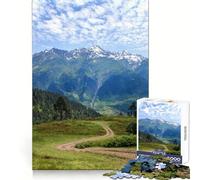 Puzzle de 1000 pièces représentant Un Paysage de Montagne avec Un Chemin sinueux idéal pour Les Adolescents développement de la mémoire Design apaisant et Amusant Assemblage Cadeau élégant (38x26cm)