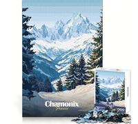 Puzzle de 1000 pièces représentant Un Paysage de Montagne de Chamonix,idéal pour Les Adolescents Activité cérébrale,Anti-Stress,ludique,découpe précise, (50x75cm)