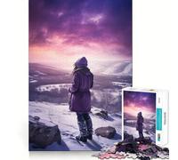 Puzzle de 1000 pièces représentant Un Paysage de Montagne enneigée, Jeu de logique pour Adolescents, pièce de Collection découpée avec précision (50x75cm)
