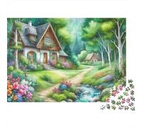 Puzzle de 1000 pièces représentant Un Paysage de Montagne et de Campagne,avec Chalet et décor pittoresque.Idéal Voyages,séjours à la Maison ou en Groupe,familles,Adultes,Adolescents et :70x50cm.