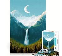 Puzzle de 1000 pièces représentant Un Paysage de Montagne et de Cascade idéal pour Adultes et Adolescents Jeu de logique Clair et Relaxant Découpe Parfaite pour Les vœux du Père Noël