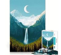 Puzzle de 1000 pièces représentant Un Paysage de Montagne et de Cascade, idéal pour Adultes Jeu intellectuel, Divertissement paisible, découpe précise, liste de souhaits du Père Noël (50x75cm)