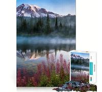 Puzzle de 1000 pièces représentant Un Paysage de Montagne et de forêt, idéal pour Les Adolescents Jeu de logique Clair et Relaxant, découpe Parfaite, (38x26cm)
