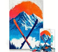 Puzzle de 1000 pièces représentant Un Paysage de Montagne et des Aventures de Ski, idéal pour Les Adolescents Un Jeu Intelligent pour Partager Un Moment Convivial et Une Belle œuvre d'art 50x75cm