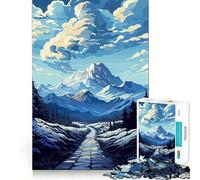 Puzzle de 1000 pièces représentant Un Paysage de Montagne Hivernal avec Un Chemin de Pierre,idéal pour Les Adolescents Pièces Parfaitement emboîtables,sans espaces,pour Une activité ludique