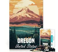 Puzzle de 1000 pièces représentant Un Paysage de Montagnes de l'Oregon, idéal pour Les Adolescents Jeu intellectuel, détente et Bien-être Découpe de qualité Cadeau saisonnier (38x52cm)