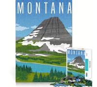 Puzzle de 1000 pièces représentant Un Paysage de Montagnes du Montana,aux pièces nettes et découpées,Un Jeu Stimulant pour l'esprit,Un Moment de Calme et de Divertissement,Une œuvre d'art de Noël
