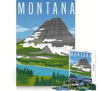 Puzzle de 1000 pièces représentant Un Paysage de Montagnes du Montana,idéal pour Les Adolescents Un Casse-tête Stimulant pour des Moments de détente et de créativité (38x26cm)