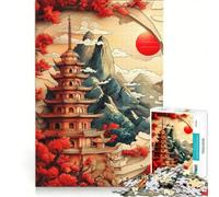 Puzzle de 1000 pièces représentant Un Paysage de pagodes japonaises, Jeu éducatif, activités Amusantes à la Maison, Cadeau d'anniversaire et Cadeau Unique 50x75cm