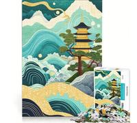 Puzzle de 1000 pièces représentant Un Paysage de pagodes japonaises, Jeu éducatif, activités Amusantes à la Maison, Cadeau d'anniversaire et Cadeau Unique 38x52cm