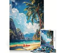 Puzzle de 1000 pièces représentant Un Paysage de Plage d'El Nido (Philippines), idéal pour Les Adolescents Marque Wise Think Toy Modèle Gentle Leisure Tight Cut (50x75cm)