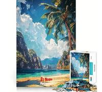Puzzle de 1000 pièces représentant Un Paysage de Plage d'El Nido, Philippines, pour Adolescents Un Jeu Stimulant pour Le Cerveau, Un Cadeau saisonnier idéal pour Un Moment de sérénité (38x52cm)