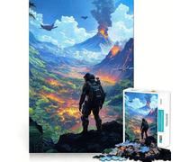 Puzzle de 1000 pièces représentant Un Paysage de planète volcanique Développe la mémoire,ludique et de qualité Professionnelle pour stimuler l'esprit (38x52cm)