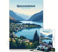 Puzzle de 1000 pièces représentant Un Paysage de Queenstown en Nouvelle-Zélande pour Adolescents Ce Puzzle améliore la mémoire Offre Une expérience relaxante et agréable Découpe Ferme