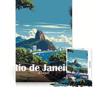 Puzzle de 1000 pièces représentant Un Paysage de Rio de Janeiro, idéal pour Les Adolescents Stimule la mémoire, apaise et Offre Une évasion agréable Motif à Assembler Surprise chaleureuse (50x75cm)