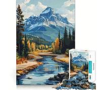 Puzzle de 1000 pièces représentant Un Paysage de rivière et de Montagne, idéal pour Les Adolescents Un Cadeau Classique, Parfait pour développer sa mémoire, se détendre et s'apaiser (50x75cm)