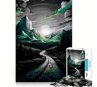 Puzzle de 1000 pièces représentant Un Paysage de Route de Montagne sous Un Ciel Nuageux, idéal pour Les Adultes Un Cadeau de qualité supérieure pour se détendre et se ressourcer (50x75cm)