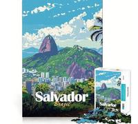 Puzzle de 1000 pièces représentant Un Paysage de Salvador, Brésil, pour Adolescents Jeu de logique Solide Temps Serein Bords Nets Cadeau créatif (38x26cm)