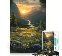 Puzzle de 1000 pièces représentant Un Paysage de vallée montagneuse avec Cercle de Pierres idéal pour Les Adolescents Un Jeu de réflexion Stimulant et Anti-Stress avec Une découpe de qualité