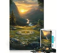 Puzzle de 1000 pièces représentant Un Paysage de vallée montagneuse avec Un Cercle de Pierres idéal pour Les Adolescents pour stimuler la mémoire et Lutter Contre Le Stress Décoration Murale à Bords
