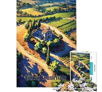 Puzzle de 1000 pièces représentant Un Paysage de Villa Toscane idéal pour Les Adolescents pour des Moments de Partage en Famille Un Cadeau Unique pour Un Anniversaire ou Noël (Dimensions 38x52cm)