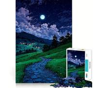 Puzzle de 1000 pièces représentant Un Paysage de Village Nocturne idéal pour Les Adolescents Ce Puzzle stimule la mémoire favorise la détente et Offre Un Cadeau Artistique aux découpes nettes 38x26cm