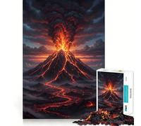 Puzzle de 1000 pièces représentant Un Paysage d'éruption volcanique Jeu de réflexion Assemblage Stable Pièces Qui ne bougent Pas Passe-Temps agréable pour Les Longs Week-Ends (50x75cm)