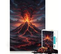 Puzzle de 1000 pièces représentant Un Paysage d'éruption volcanique,pour Adultes Jeu et de Coordination Découpe Laser pour Un Assemblage Parfait Activité enrichissante pour Les Jours de Pluie