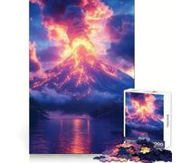 Puzzle de 1000 pièces représentant Un Paysage d'éruption volcanique pour Adultes Un Passe-Temps intellectuel et paisible Découpe Nette Cadeau Unique (50x75cm)