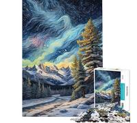 Puzzle de 1000 pièces représentant Un Paysage d'hiver de Van Gogh idéal pour Les Adolescents et Les Adultes Jeu Anti-Stress pour améliorer la mémoire et s'amuser à la Maison (50x75cm)